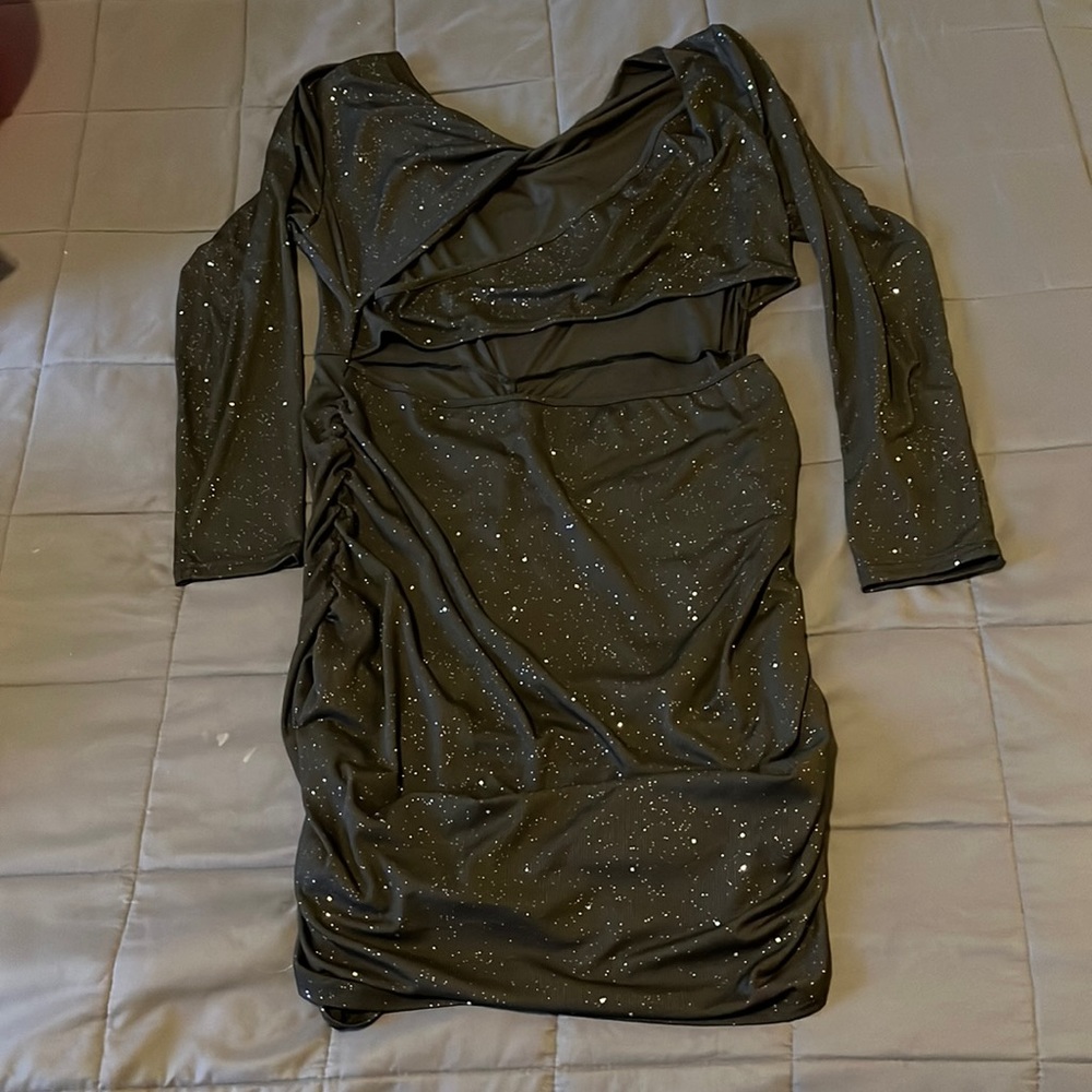 Brand new black slinky dress. Bought off Shein. Front cross-crosses. Size XL